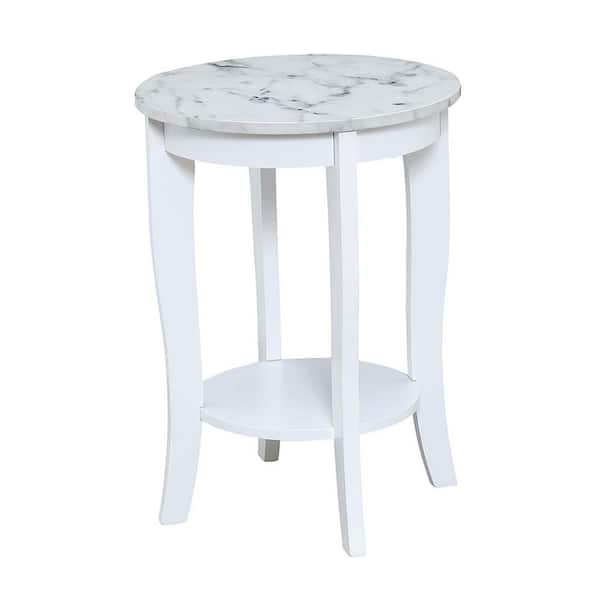 Convenience Concepts American Heritage White Faux Marble and White ...