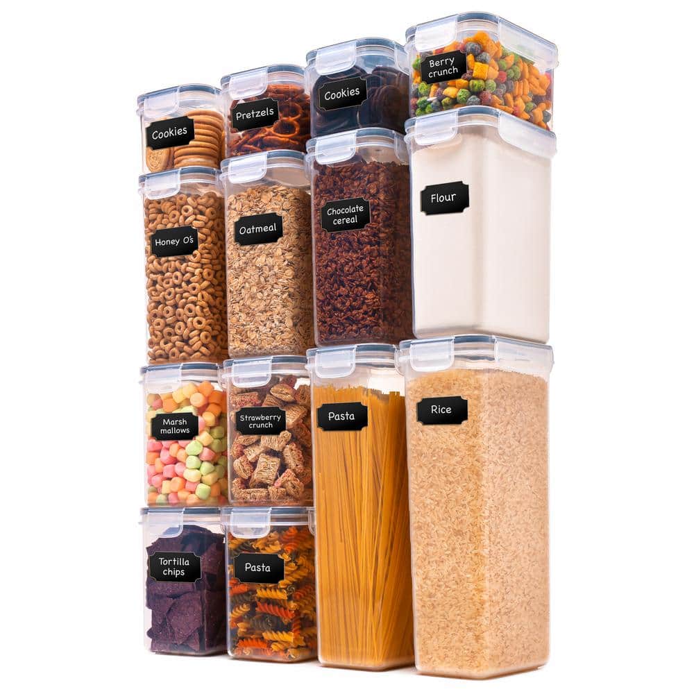 CHEER COLLECTION Set of 14 Airtight Food Storage Plastic Containers CC ...