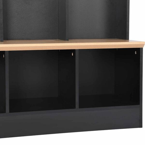 Polibi Wide Hall Tree with Storage Bench, Minimalist Shoe Cabinet