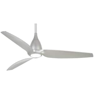 Tear 60 in. Integrated LED Indoor Silver Ceiling Fan with Light with Remote Control