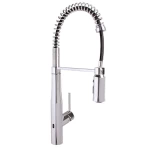 Neo Single Handle Touchless Pull Down Spring Kitchen Faucet in Polished Chrome