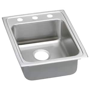 Lustertone 17in. Drop-in 1 Bowl 18 Gauge  Stainless Steel Sink Only and No Accessories