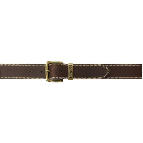 BERNE Men's Size 38 Brown Smooth Genuine Leather Belt