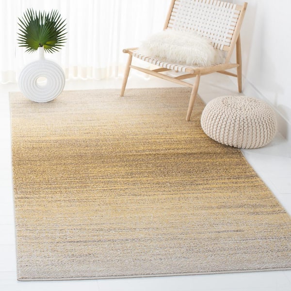 Adirondack Gold/Ivory 4 ft. x 4 ft. Gradient Square Area Rug