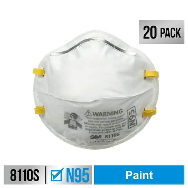 3M 8110S N95 Sanding Paint Surface Prep Disposable Respirator, Size Small (20-Pack)
