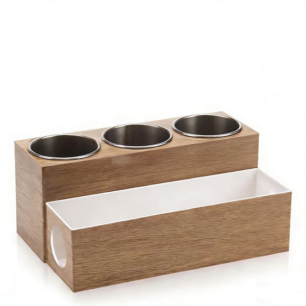 Hair Tool Organizer in Wood, Bathroom Vanity Organizers and Storage, for Hair Dryer, Curling Iron, Flat Iron