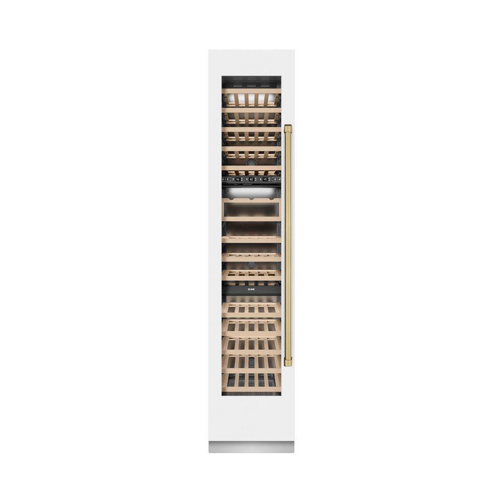 Autograph Edition 18 in. Triple Zone 68-Bottle Left Hinge Column Wine Cooler in White Matte w/ Champagne Bronze Accents price history on PriceWatchPro