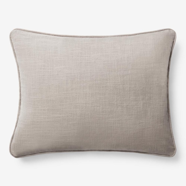 The Company Store Concord Cotton Twill Shale Solid 16 in. x 24 in. Large Boudoir Throw Pillow Cover