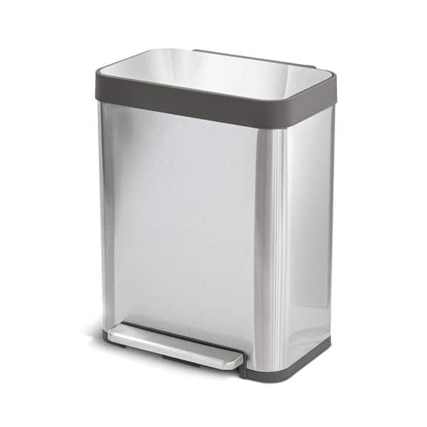 Stainless Steel Trash Can - Fingerprint Resistant, Soft Close, Step Lid -  7.9 Gallon - Lodging Kit Company
