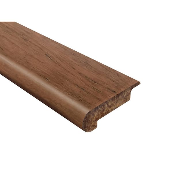 Unbranded Hazelnut Strand Woven Bamboo Hazelnut 0.690 in. Thick x 30.25 in. Wide x 72 in. Length Bamboo Overlap Stair Nose Molding
