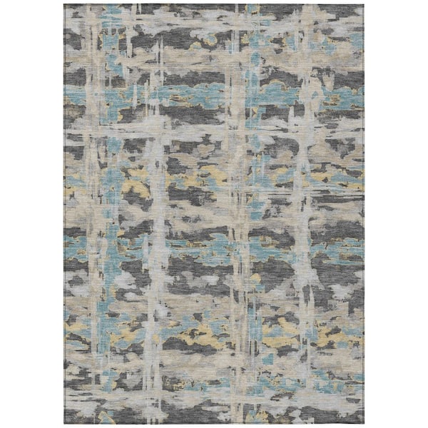 Chantille Machine Washable Indoor/Outdoor Abstract ACN2928 Gray 5 ft. x 7 ft. 6 in. Area Rug