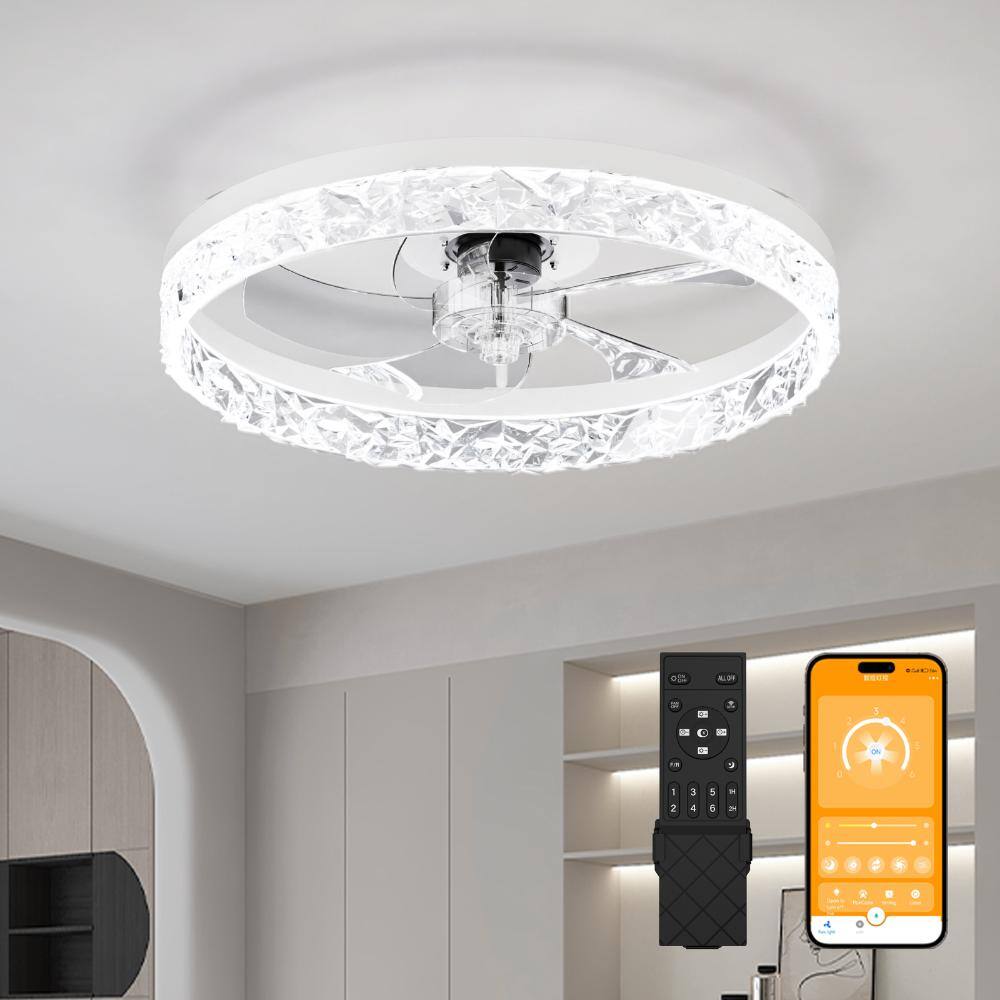"20"" Ceiling Fan with Light & Remote Control, Dimmable 3-Color, 6-Speed Quiet DC Motor (White)" price history on PriceWatchPro