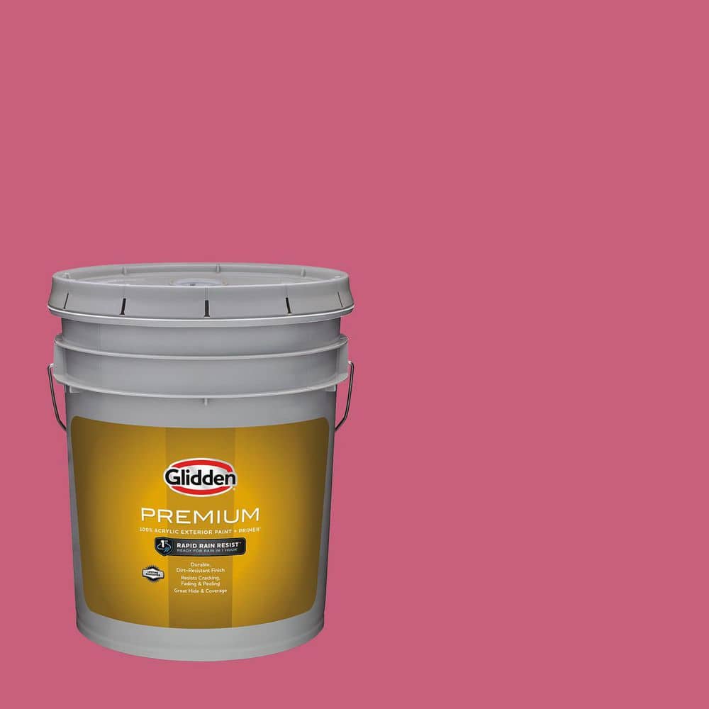 Glidden Premium 5 gal. PPG1183-6 Cherry Pink Semi-Gloss Exterior