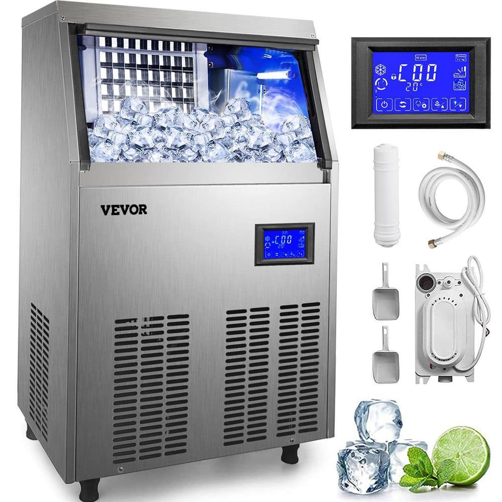 220V Stainless Commercial Ice Machine Portable Ice Cube Maker Restaurant  Home