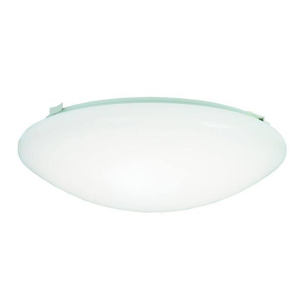 Metalux 12 in. 60-Watt White Low Profile Integrated LED Round Ceiling Flushmount Light, 4000K Cool White