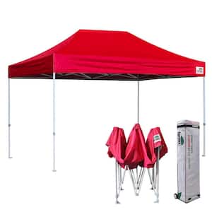 Commercial 8 ft. x 12 ft. Red Pop Up Canopy Tent with Roller Bag