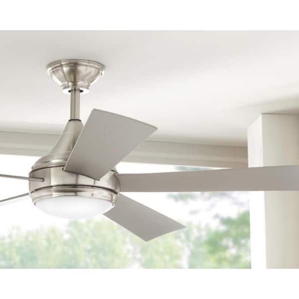 Home Decorators Collection Hanlon 52 In, Stainless Ceiling Fan Light Kit