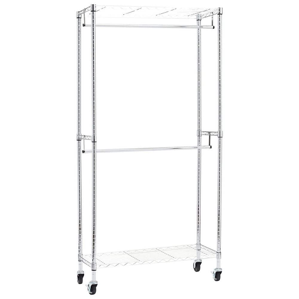 Only Hangers Chrome Metal Clothes Rack 41 in. W x 70 in. H GR600