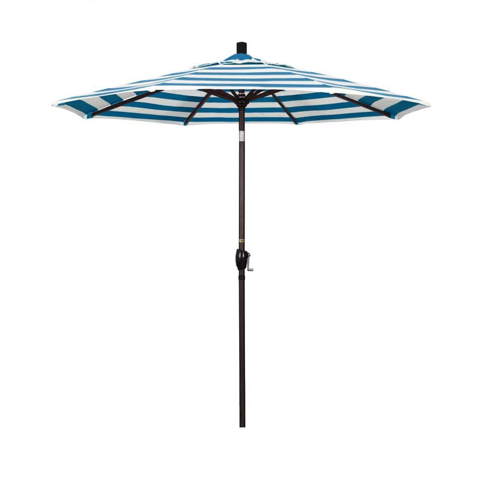 7.5 ft Yellow Sunbrella Market Umbrella with White Metal Pole