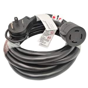 10 ft. 10/3 3-Wire RV 30 Amp 125-Volt NEMA TT-30P Plug to Generator L14-30R Transfer Switch Adapter Cord(2-Hots Bridged)