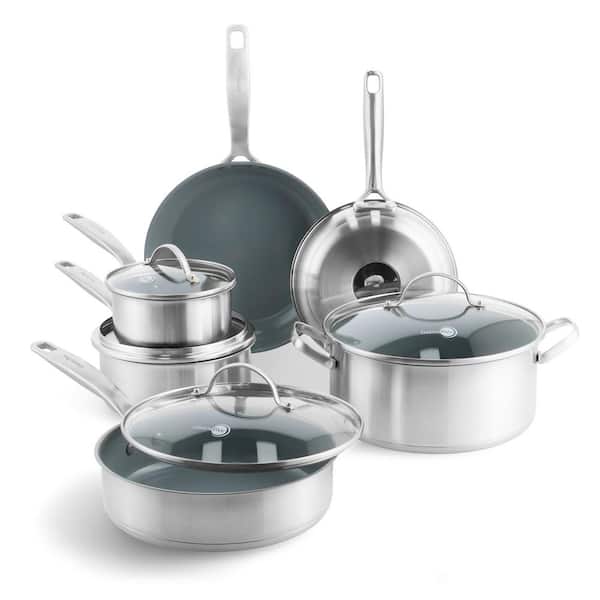 GreenPan Treviso 10-Piece Stainless Steel Cookware Pots and Pans Set