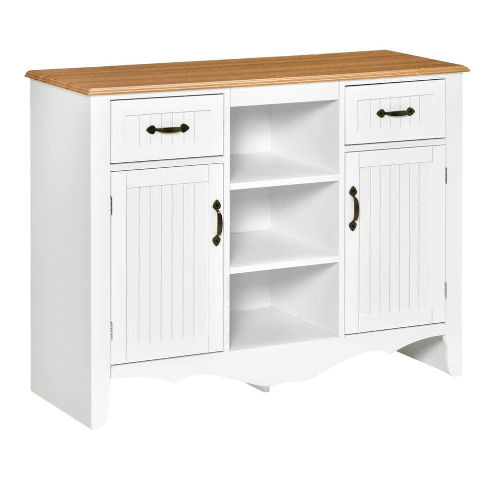 HOMCOM White Buffet with Adjustable Shelves, Drawers 835-399 - The Home ...