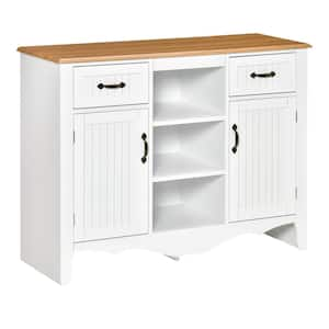 White Buffet with Adjustable Shelves, Drawers