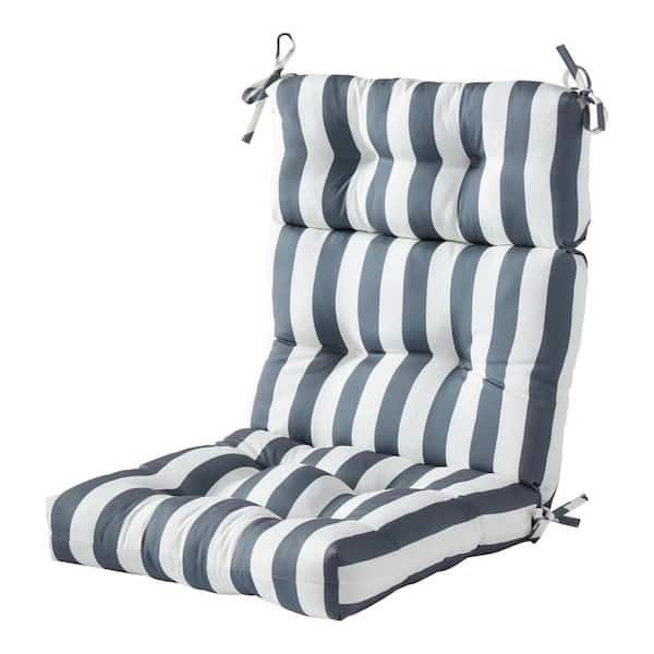 Reviews For Greendale Home Fashions 22 In W X 44 H Outdoor High Back Dining Chair Cushion Canopy Stripe Gray Pg 5 The Depot - Home Depot Patio Chair Pads