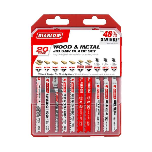 DIABLO T-Shank Jig Saw Blade Set (20-Piece) DJT20S - The Home Depot
