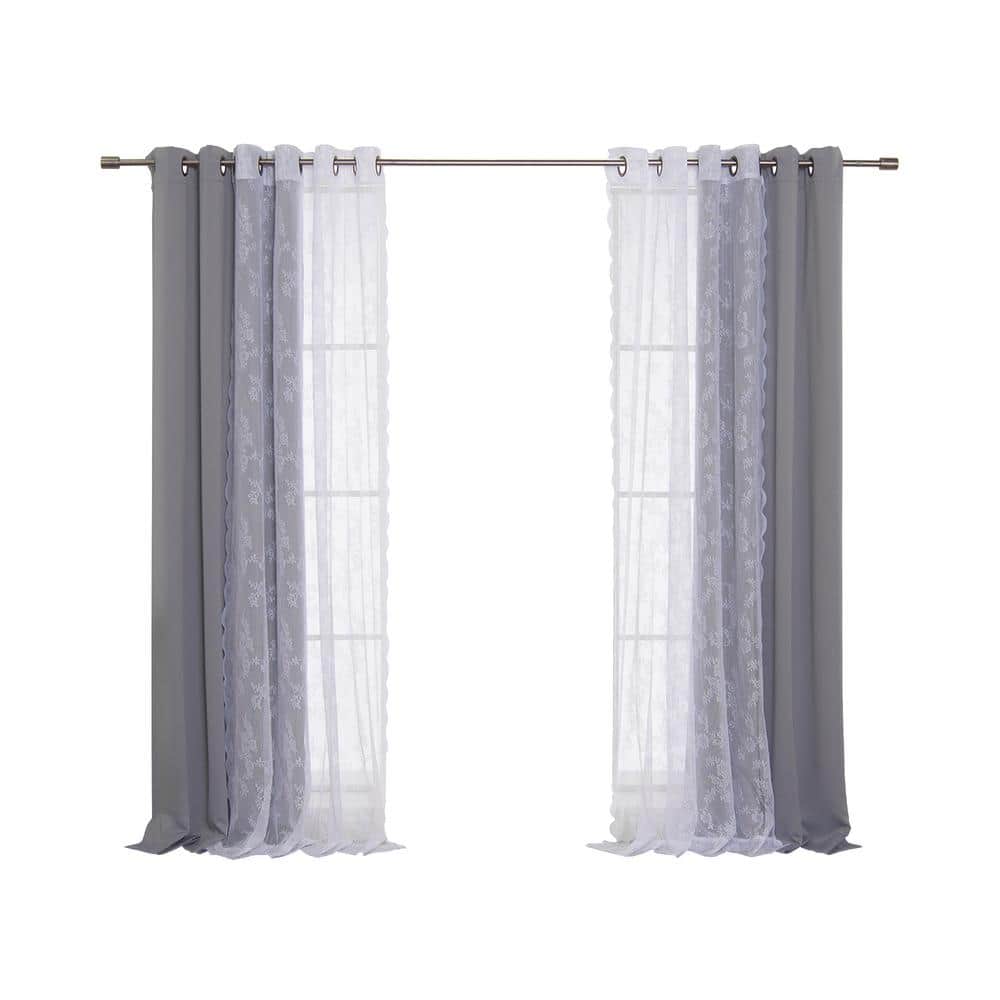 Gray Polyester Solid 52 in. W x 84 in. L Grommet Blackout Curtain (Set of 2) price history on PriceWatchPro