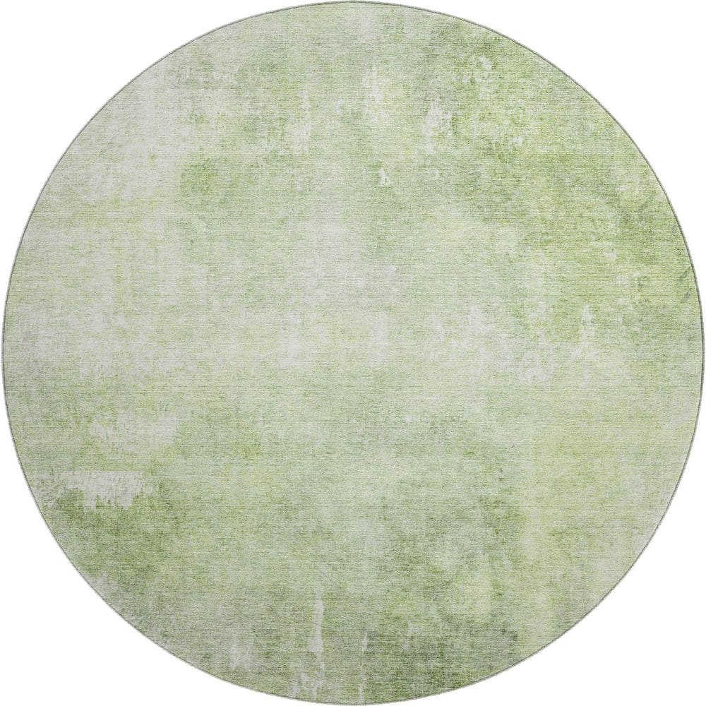 Mayfield Premium Machine Washable Abstract AMF1852 Aloe 8 ft. x 8 ft. Round Rug price history on PriceWatchPro