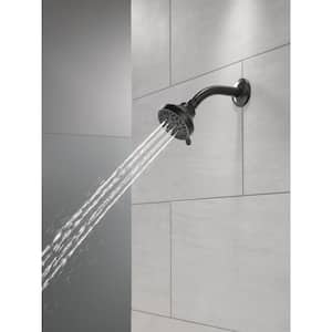 4-Spray Patterns 1.5 GPM 3.31 in. Wall Mount Fixed Shower Head in Matte Black