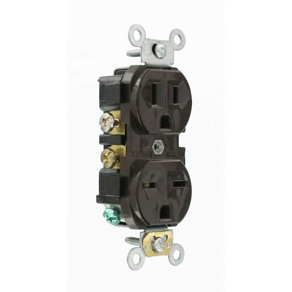 15 Amp 125/250 V NEMA 6-15R Duplex Outlet/Receptacle, Brown (1-Pack) 5031
