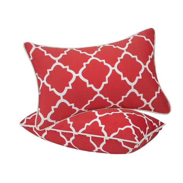 Red Outdoor Lumbar Pillowsnull
