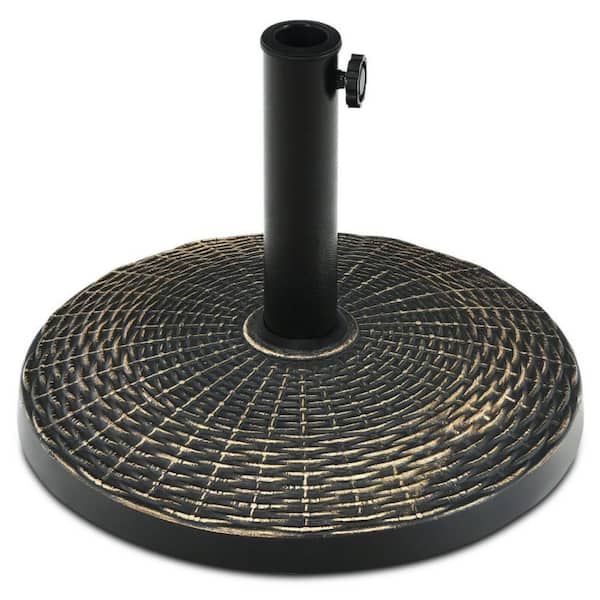 27 lb. Round Resin Patio Umbrella Base in Bronze