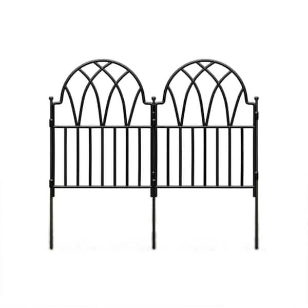 Classic Arch 12.2 in. Metal Garden Fence Panel 10.17ft No Dig Fence Animal Barrier for Dog Flower Bed Edging Wire Border