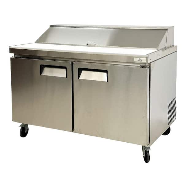 60 in. 16.6 cu. ft. Commercial Refrigerator with Sandwich Prep Table in Stainless Steel