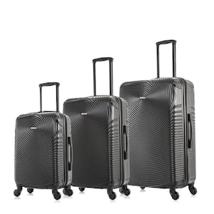 InUSA Vasty Lightweight Hardside Spinner Black 3-Piece Luggage set 20 in. x  24 in. x 28 in. IUVASSML-BLK - The Home Depot