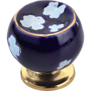 Tropical Flower 1-3/5 in. Blue Cabinet Knob (Pack of 10)