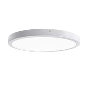 9 in. White New Ultra-Low Profile Integrated LED Flush Mount Light 2700K to 5000K 5CCT Selectable (8-Pack)