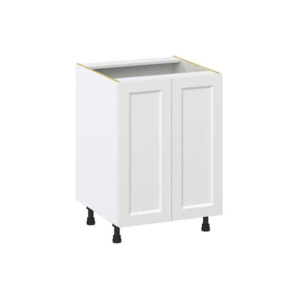 J COLLECTION Laramie 24 in. W x 24 in. D x 34.5 in. H Assembled Base Kitchen Cabinet in Painted Bright White with 3 Inner Drawers