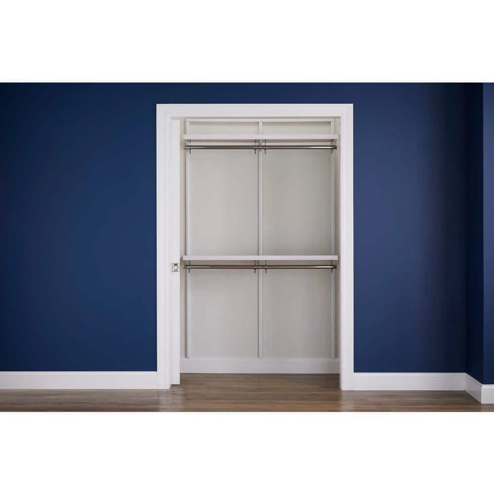 Everbilt Genevieve 4 ft. White Adjustable Closet Organizer Double