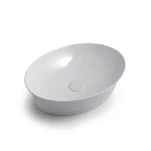 Mood ID 50.38 Ceramic Oval Vessel Sink in Glossy White