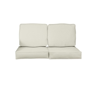 25 in. x 25 in. x 5 in. (4-Piece) Deep Seating Outdoor Loveseat Cushion in Sunbrella Detail Linen