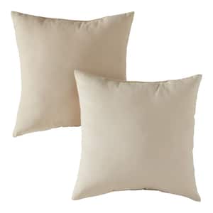 Solid Stone Square Outdoor Throw Pillow (2-Pack)