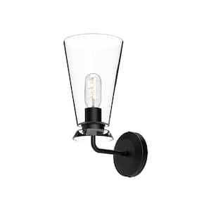 Salem 6-in 1 Light 60-Watt Clear Glass/Matte Black Vanity Light