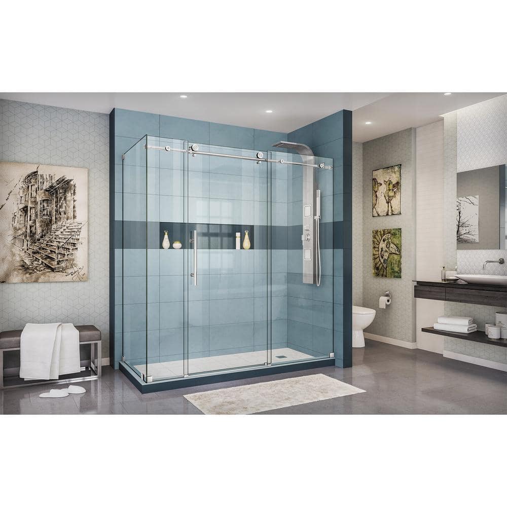 Enigma-X 72" Frameless Sliding Shower Enclosure with Clear Glass