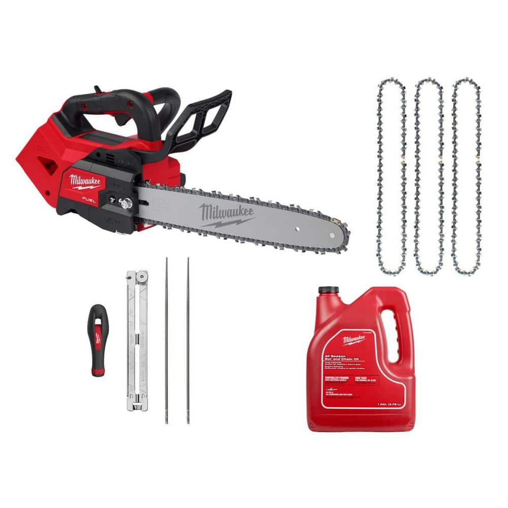 M18 FUEL 14 in. 18V Cordless Battery Top Handle Chainsaw w/ 14 in. Chain (3 Pack), 4 PC Sharpening Set, Bar & Chain Oil price history on PriceWatchPro