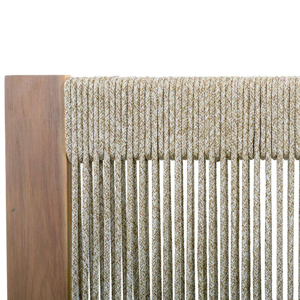 Close-up of the rope weaving on a chair backrest.