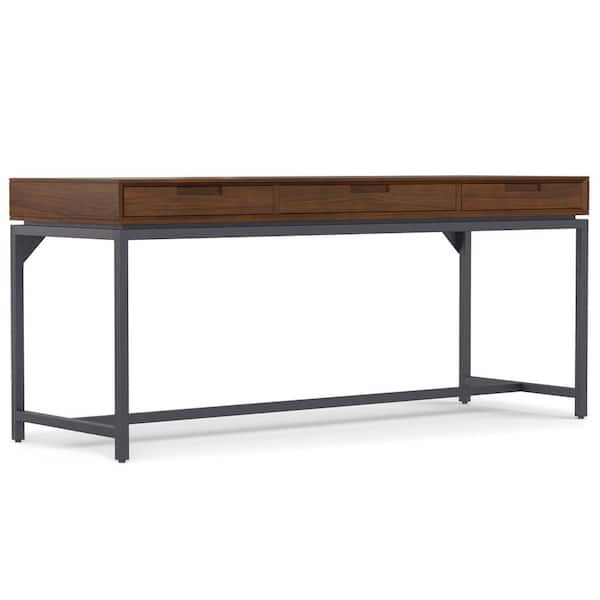 Banting 72 in. W Rectangle Walnut Veneer SOLID WOOD Mid Century Wide Desk